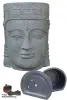 Product image 3 of the product “Khmer-head as water feature, 67cm height, cast stone, hollow, handcrafted & coloured 70 cm”